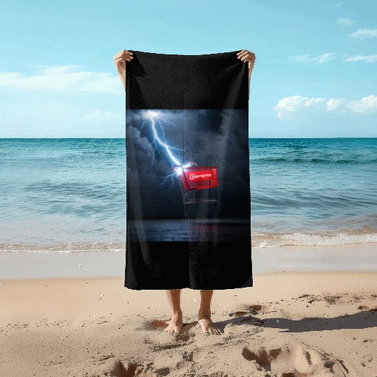 Electric Storm Art Beach Towels