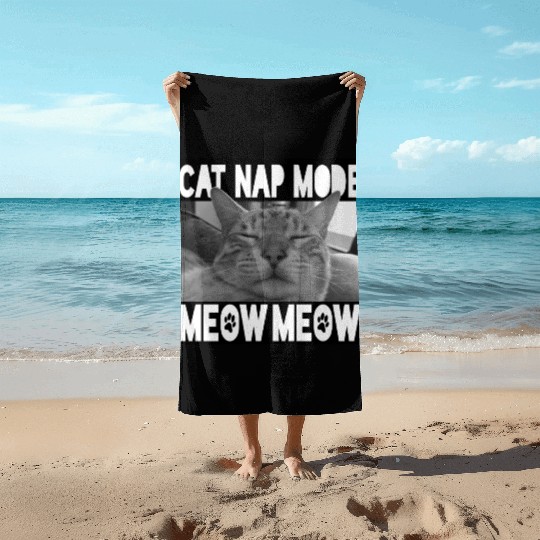 Cute Sleeping Kitty - Meow Meow Beach Towels