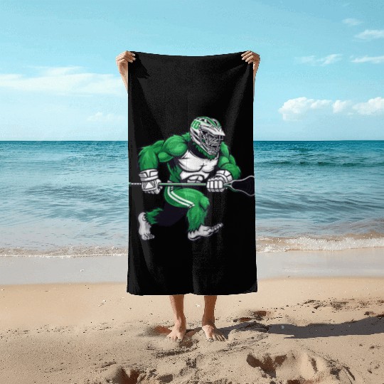 Green Bigfoot Lacrosse Beach Towels