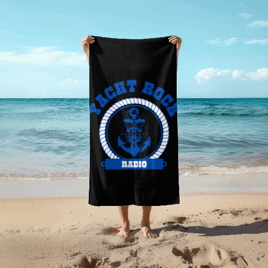 YACHT ROCK - BLUE LETTERS Beach Towels