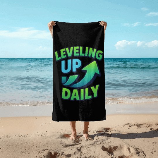 Level Up Daily – Gamer Mindset Streetwear Beach Towels