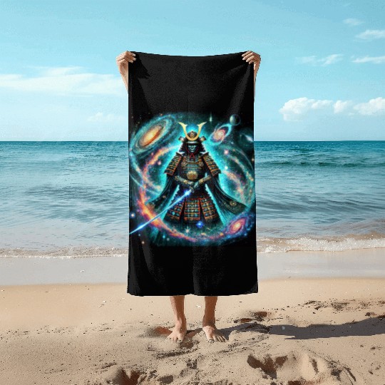 Celestial Samurai Warrior Galaxy Sword Art Beach Towels