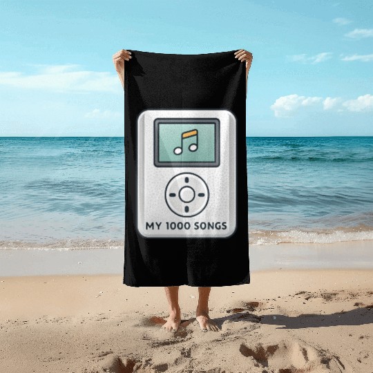 My 1000 Songs MP3 Player Retro 2000s Y2K Beach Towels
