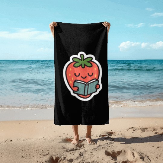 Bookish Strawberry Beach Towels