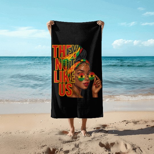 They Not Like Us Afro Queen Beach Towels