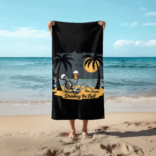 Skeleton Beach Vacation Beer Beach Towels