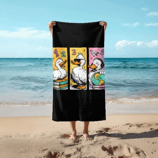 Bruh We Back Silly Goose Back to School Beach Towels