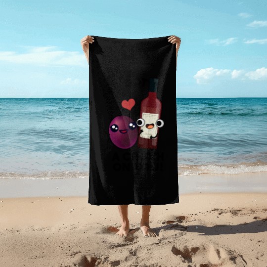I've Got A Crush On You Funny Grape Wine Pun Beach Towels