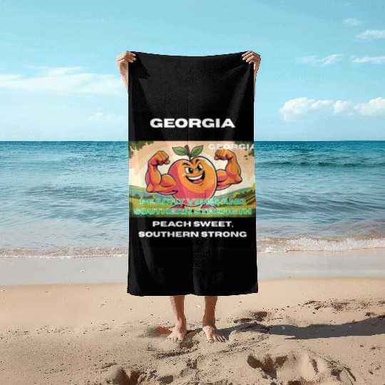 Georgia Peach State Art Beach Towels