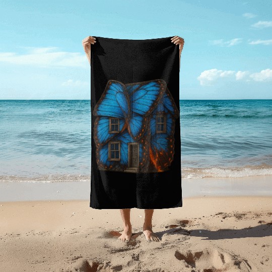 Butterfly Wing House Beach Towels