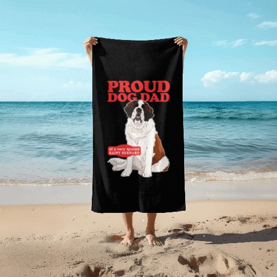 Saint Bernard Dog Dad St. Bernhard Beach Towels