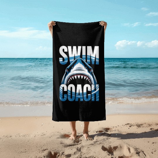 Swim Coach Shark Beach Towels