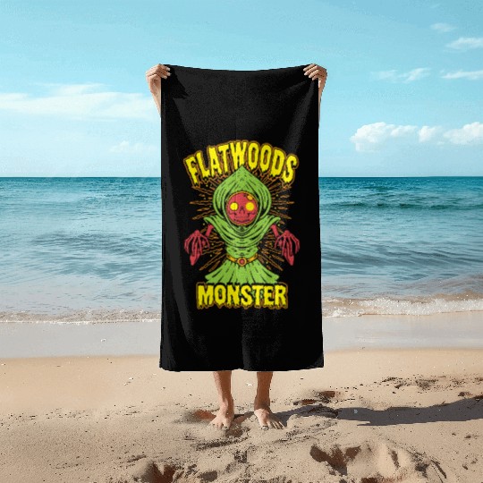 Flatwoods Monster Cryptid Terror Beach Towels