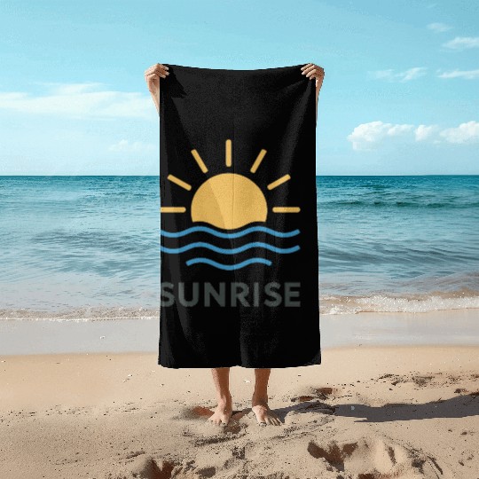 Elegant Sunrise Ocean Scene Design Beach Towels