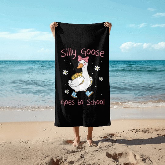 Silly Goose Back to School Funny Beach Towels