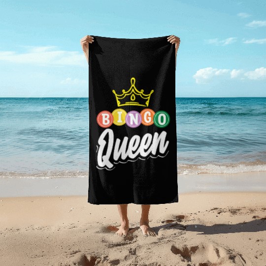 Bingo Queen Bingo Player Royalty Beach Towels