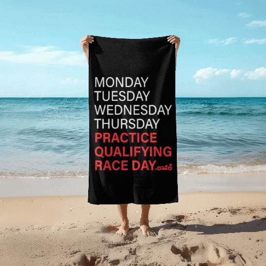 monday tuesday wednesday thursday practice qual Beach Towels