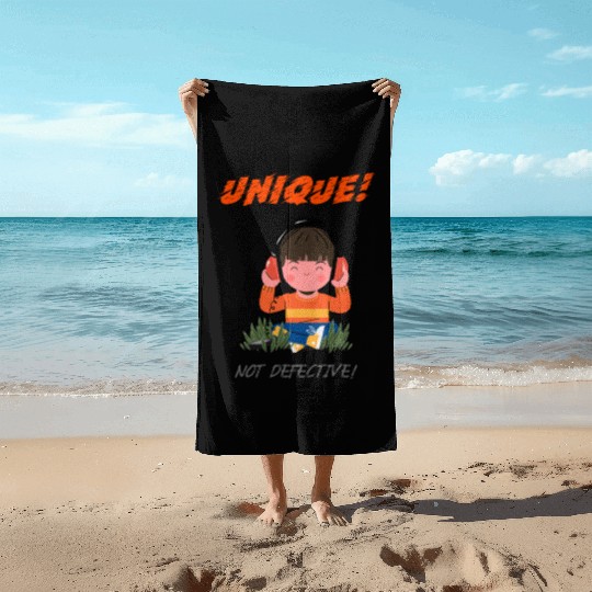 Unique Not Defective Autism Advocacy Beach Towels