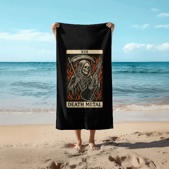 Death Metal (Card XIII) Beach Towels