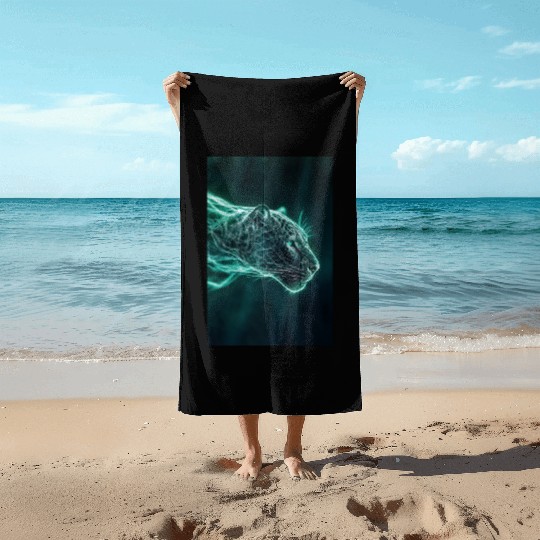 Jaguar of Electric Speed Beach Towels