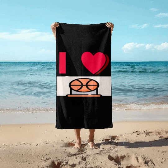 I LOVE BASKETBALL #2 Beach Towels