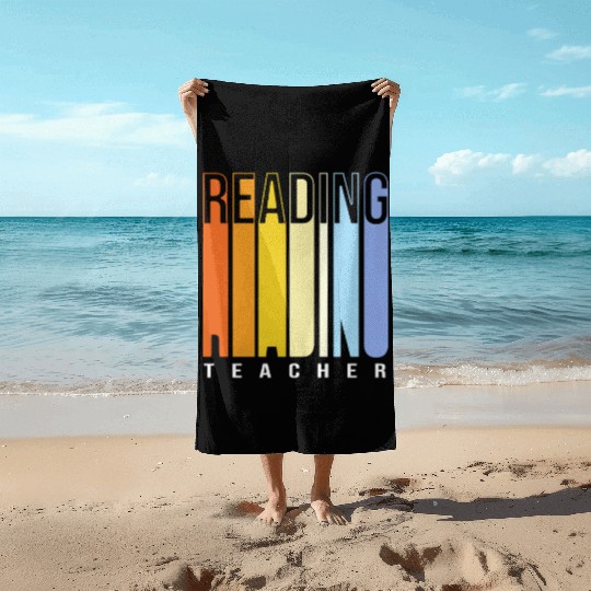 Back To School Reading Teacher Beach Towels