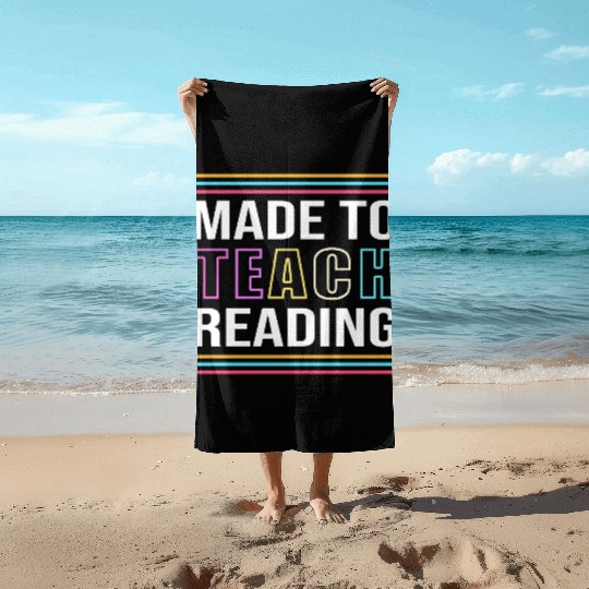 Back To School Reading Teacher Beach Towels