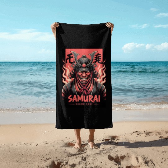 Fire Oni Samurai – Warrior Spirit Art Beach Towels