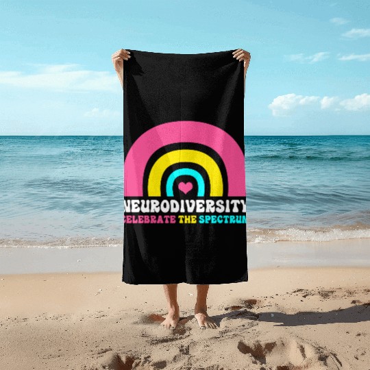 Neurodiversity Autistic Rainbow Adhd Beach Towels