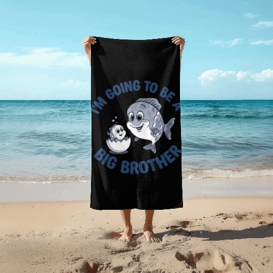 Cute Fish Big Brother Reveal Beach Towels