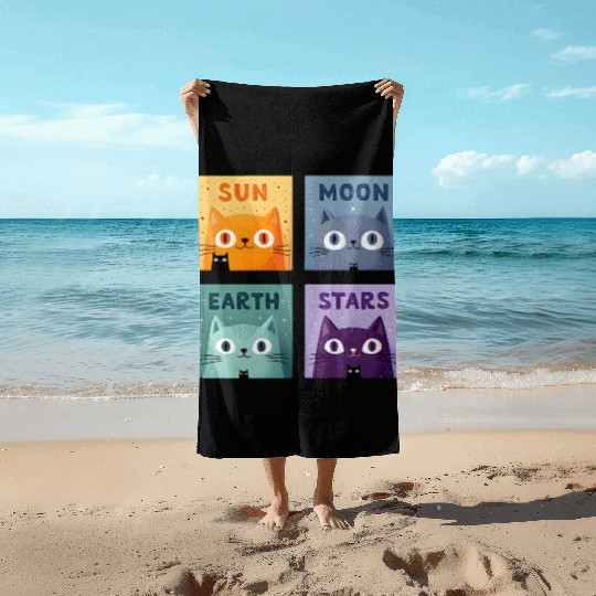 Funny Cat Beach Towels | Retro Cat Meme Beach Towels