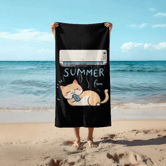 Funny Cat Beach Towels | Retro Cat Meme Beach Towels