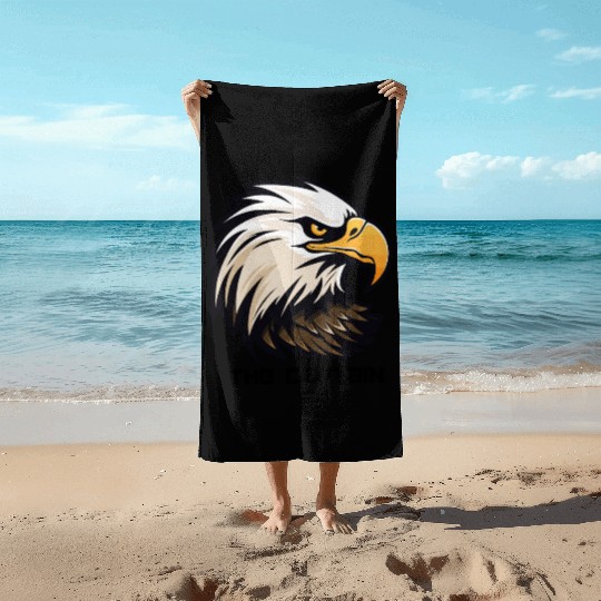 The Captain – Fearless Eagle Face Leadership Beach Towels