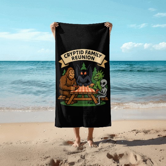 Cryptid Family Reunion Beach Towels