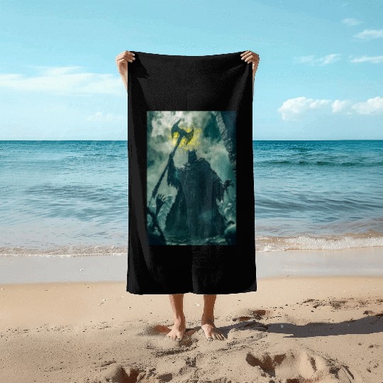 Dark Necromancer Rises Beach Towels