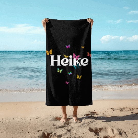 HEIKE - beautiful girl name with cute butterflies Beach Towels