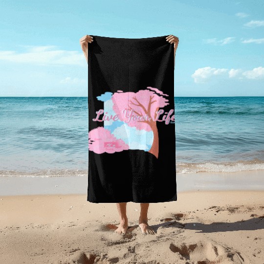 Pink Cherry Blossom Inspirational Design Beach Towels