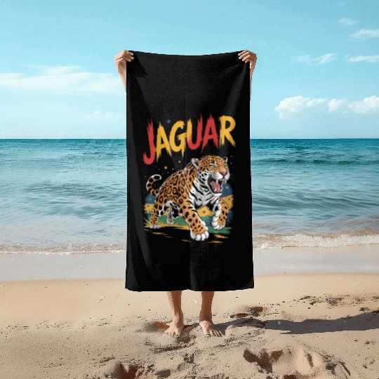 Vivid Jaguar Bold Print Beach Towels