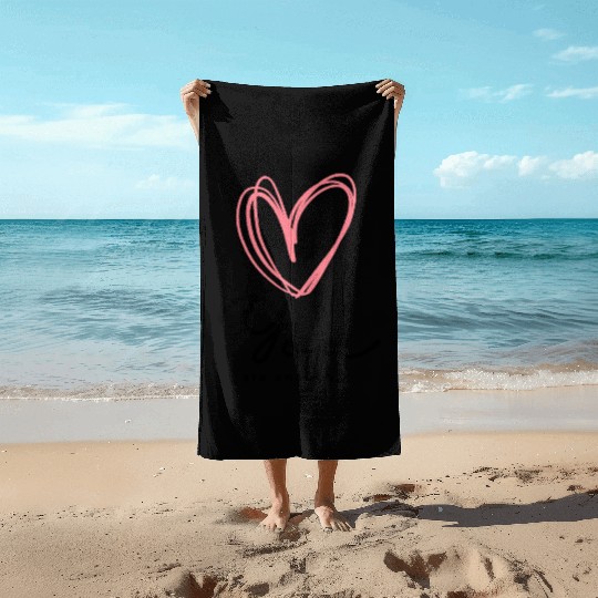 You Are Enough - Self Love Heart Design Beach Towels
