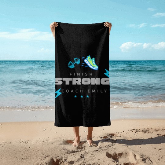 FINISH STRONG Coach Emily Beach Towels