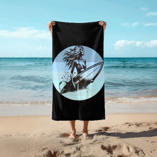 Surfing Queen Motivational Design Beach Towels