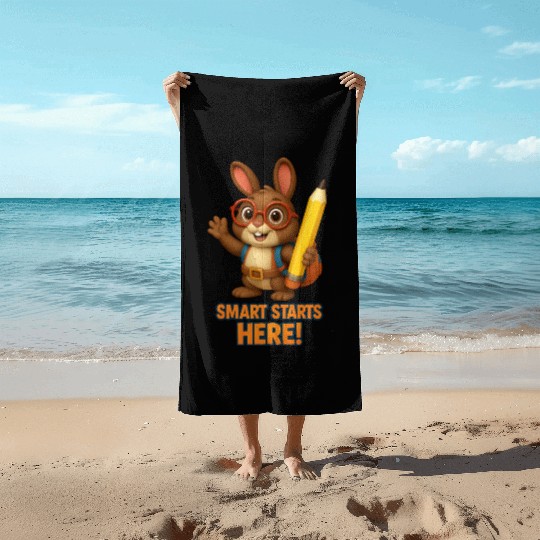 Smart Starts Here Squirrel Back to School Beach Towels
