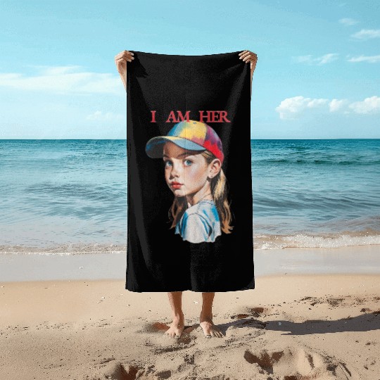 Women Empowerment Courageous Girl Beach Towels