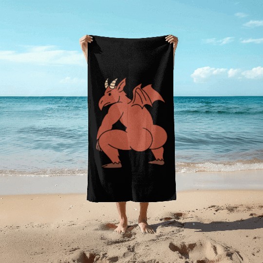 Jersey Devil Retro Cartoon Design Beach Towels