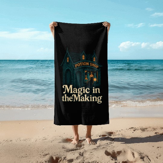 Potion Shop Witchcraft Design Beach Towels