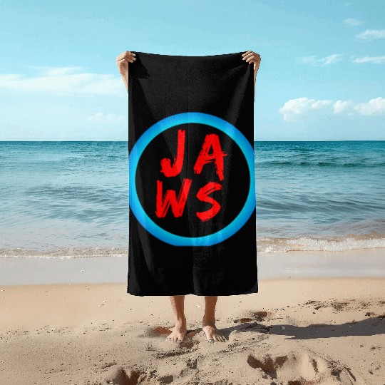 Vibrant Graffiti Style JAWS Logo Beach Towels
