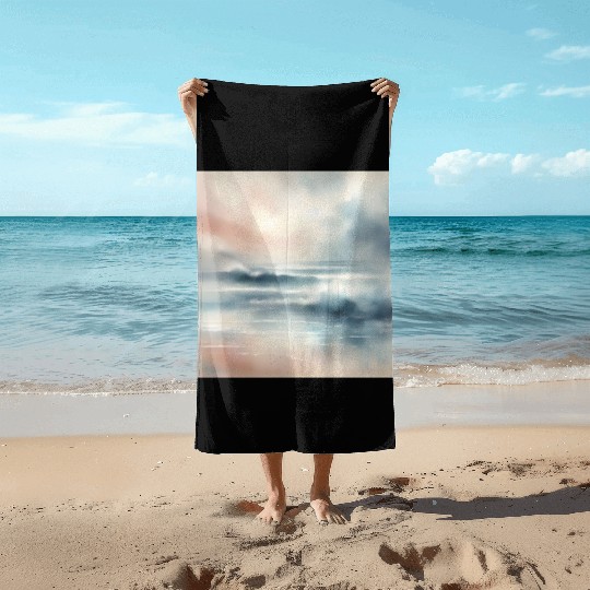 Serene Ocean Dawn Abstract Beach Towels
