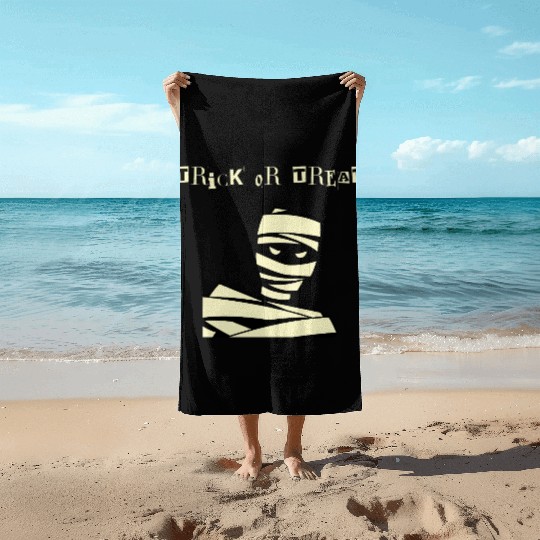 Mummy Look "Trick and Treat" Halloween Beach Towels – S