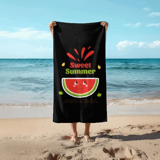 Cute Watermelon Summer Joy Design Beach Towels