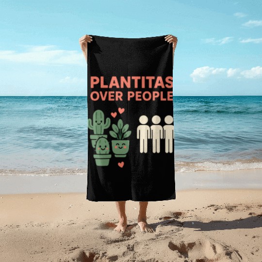 Plantita Latina Plant Mom Plantita Life Hispanic Beach Towels